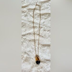 VTG. Avon Eggplant Perfume Bottle Pendant Necklace ..Full..